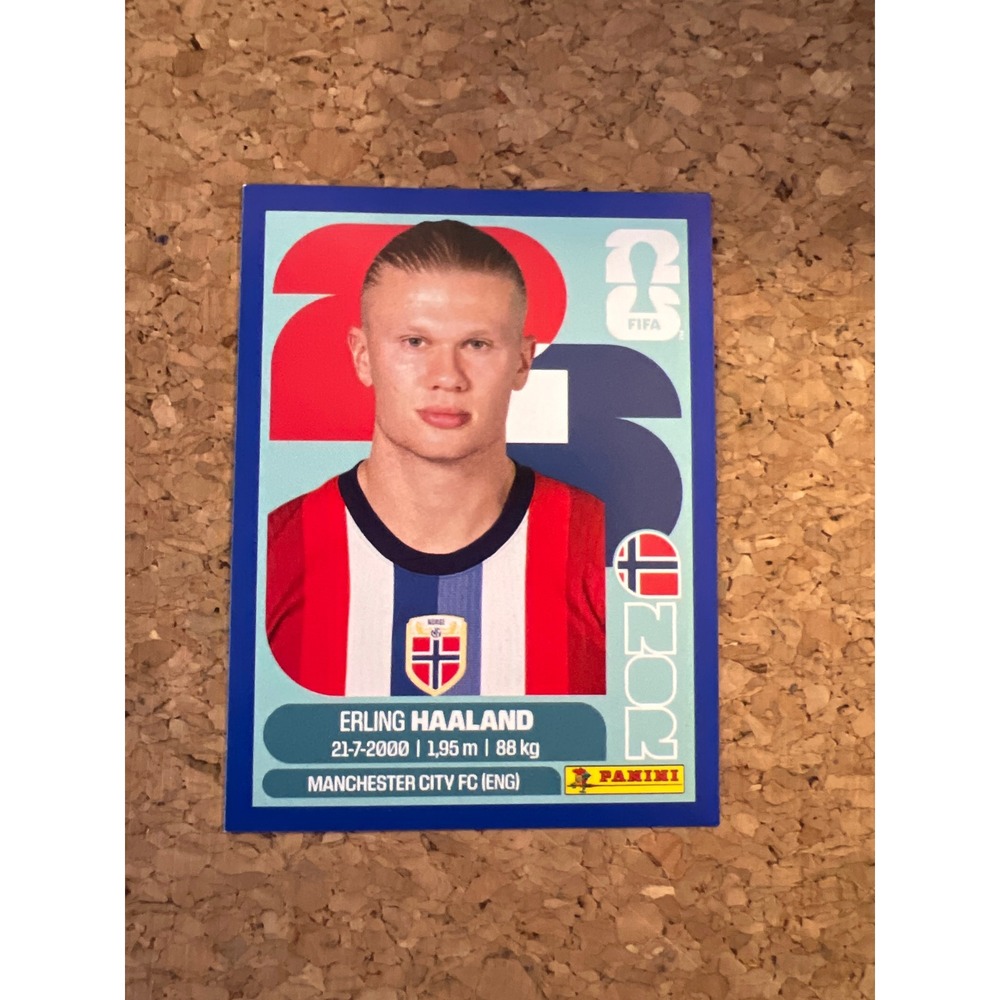 Panini FIFA World Cup 2026 Erling Haaland Sticker NOR 15 Norway Blue Trim